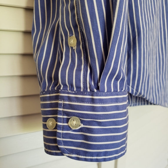 EUC Ralph Lauren Blue Pinstripe Button Down Shirt - Picture 5 of 6